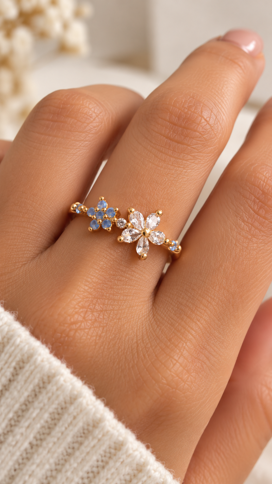 Blue Bloom Ring