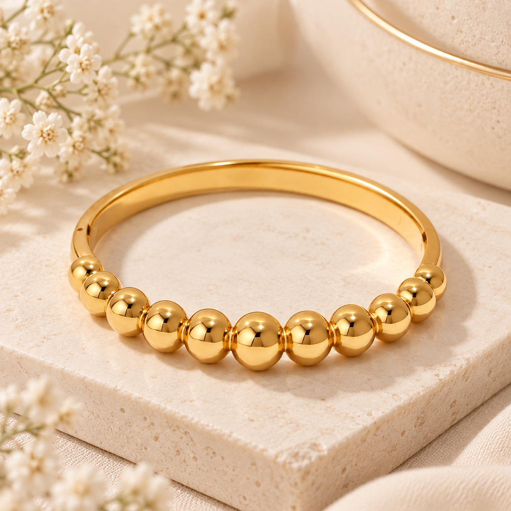 Gold Beaded Bangle