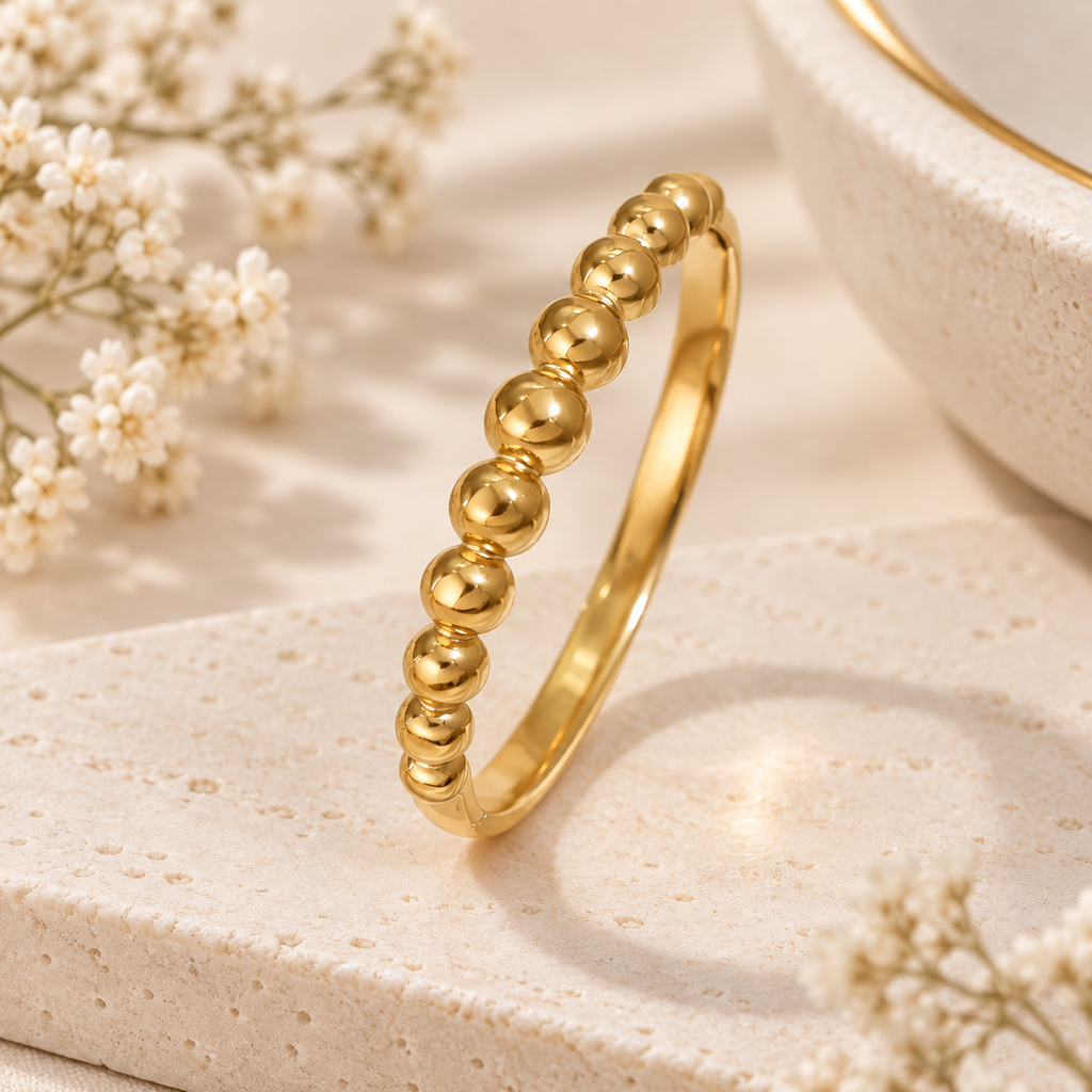 Gold Beaded Bangle