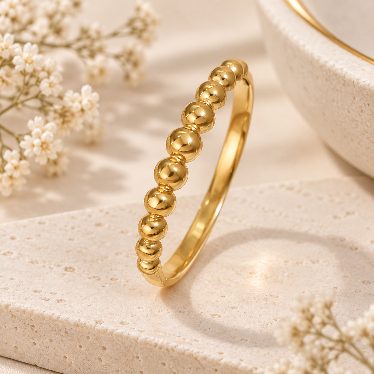 Gold Beaded Bangle