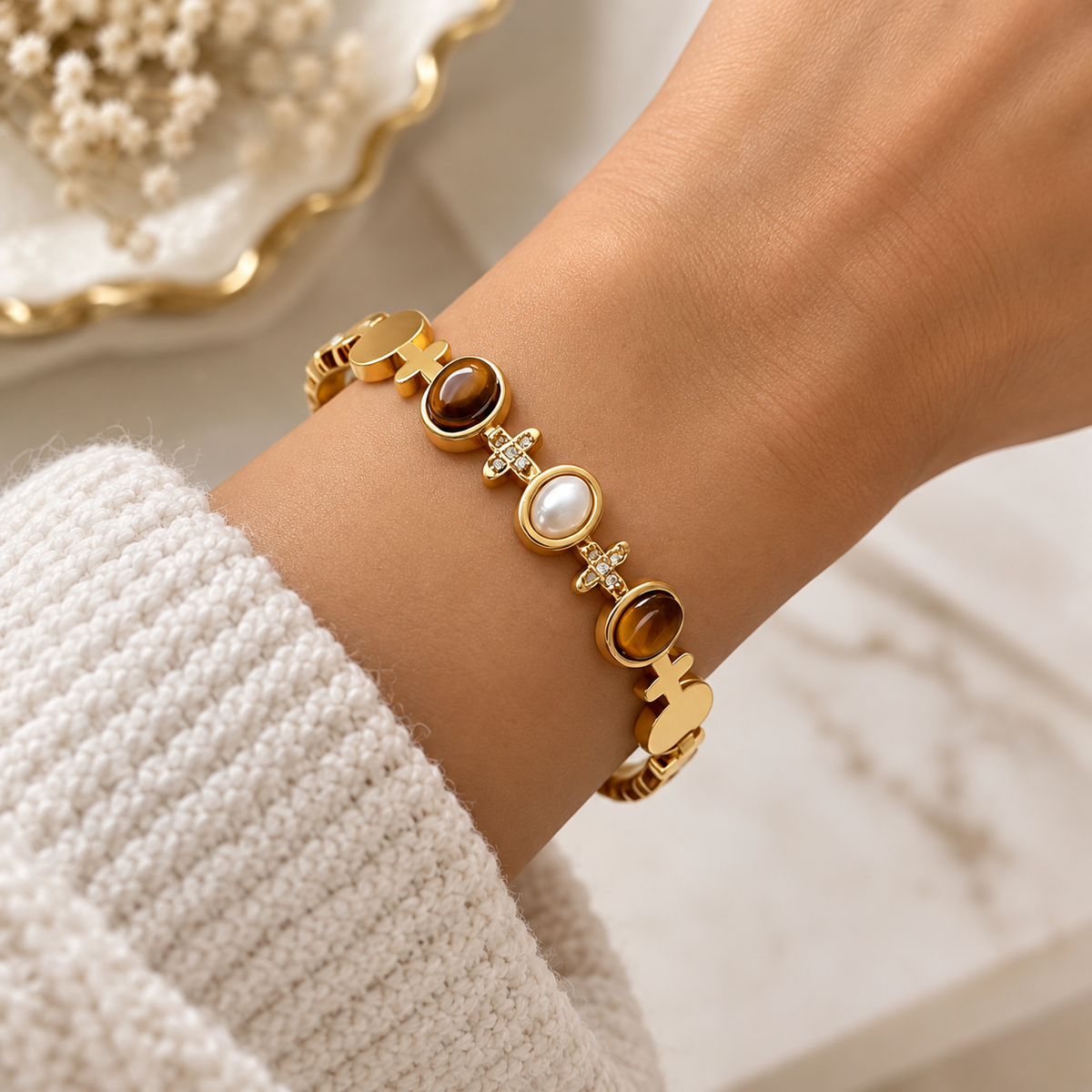 Amber Pearl Bangle